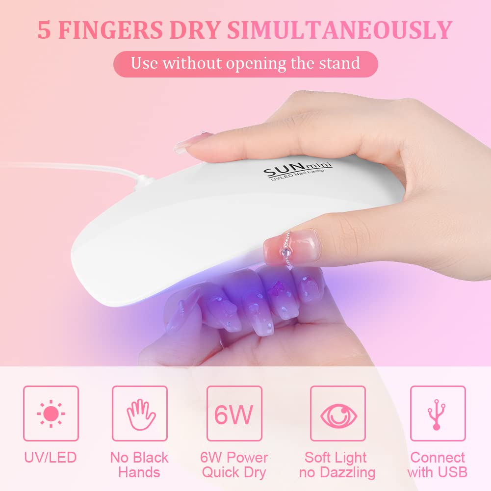 Portable 6 LED UV Nail Lamp 6W - Uv Led Lamp Printer 评论和价格
