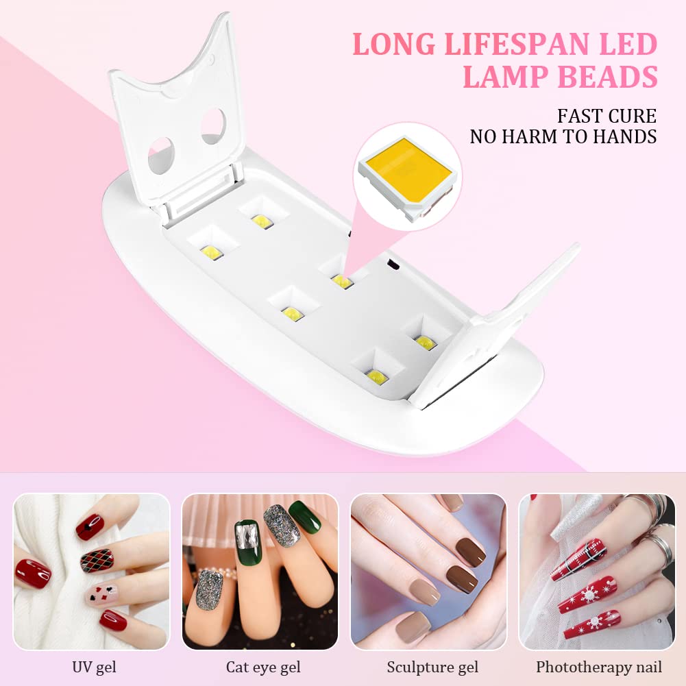 Portable 6 LED UV Nail Lamp 6W - Uv Led Lamp Printer 评论和价格
